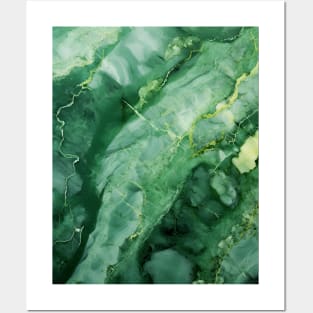 Green Jade Abstract Marble Posters and Art